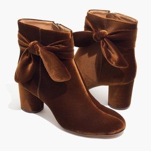 Madewell Esme Bow Boot in Velvet NWOT
